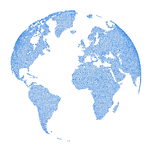 World map showing global payment network